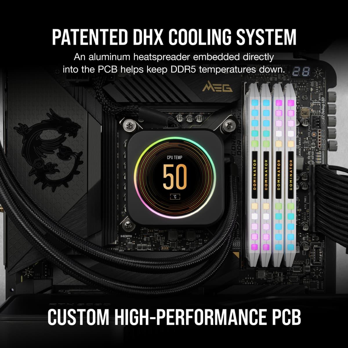 CORSAIR Dominator Platinum RGB 32GB (2x16GB) DDR5 DRAM 5600MHZ C36 Memory Kit (White) (CMT32GX5M2B5600C36W) - DataBlitz