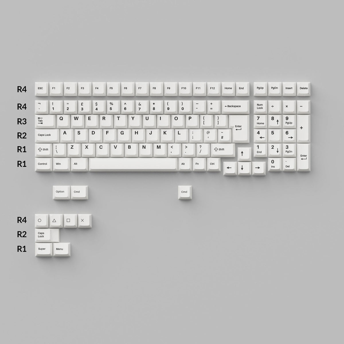 Keychron Cherry Profile Double Shot PBT Full Set Keycaps - BoW