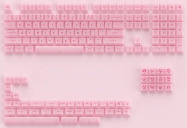 AKKO Clear Pink Transparent Keycaps Set ASA 155 Keys - DataBlitz
