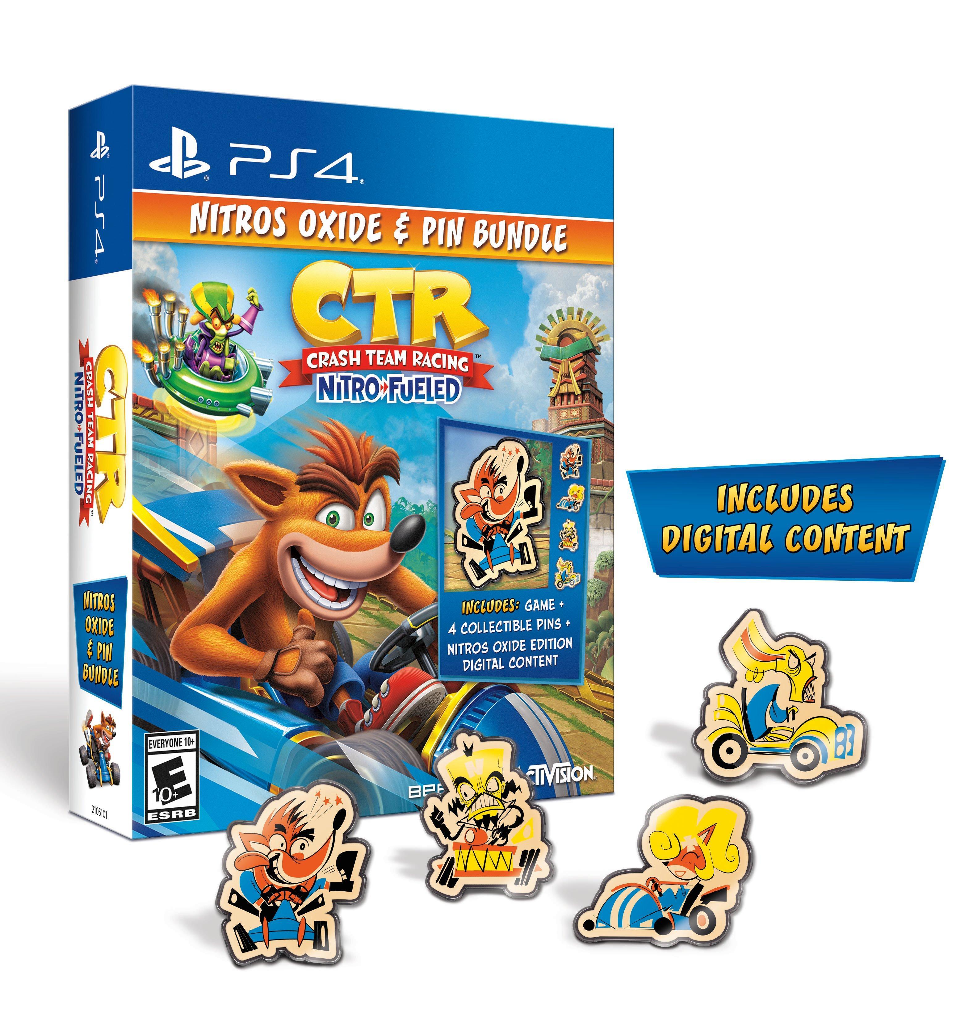 PS4 CRASH TEAM RACING NITRO FUELED NITROS OXIDE & PIN BUNDLE ALL - DataBlitz