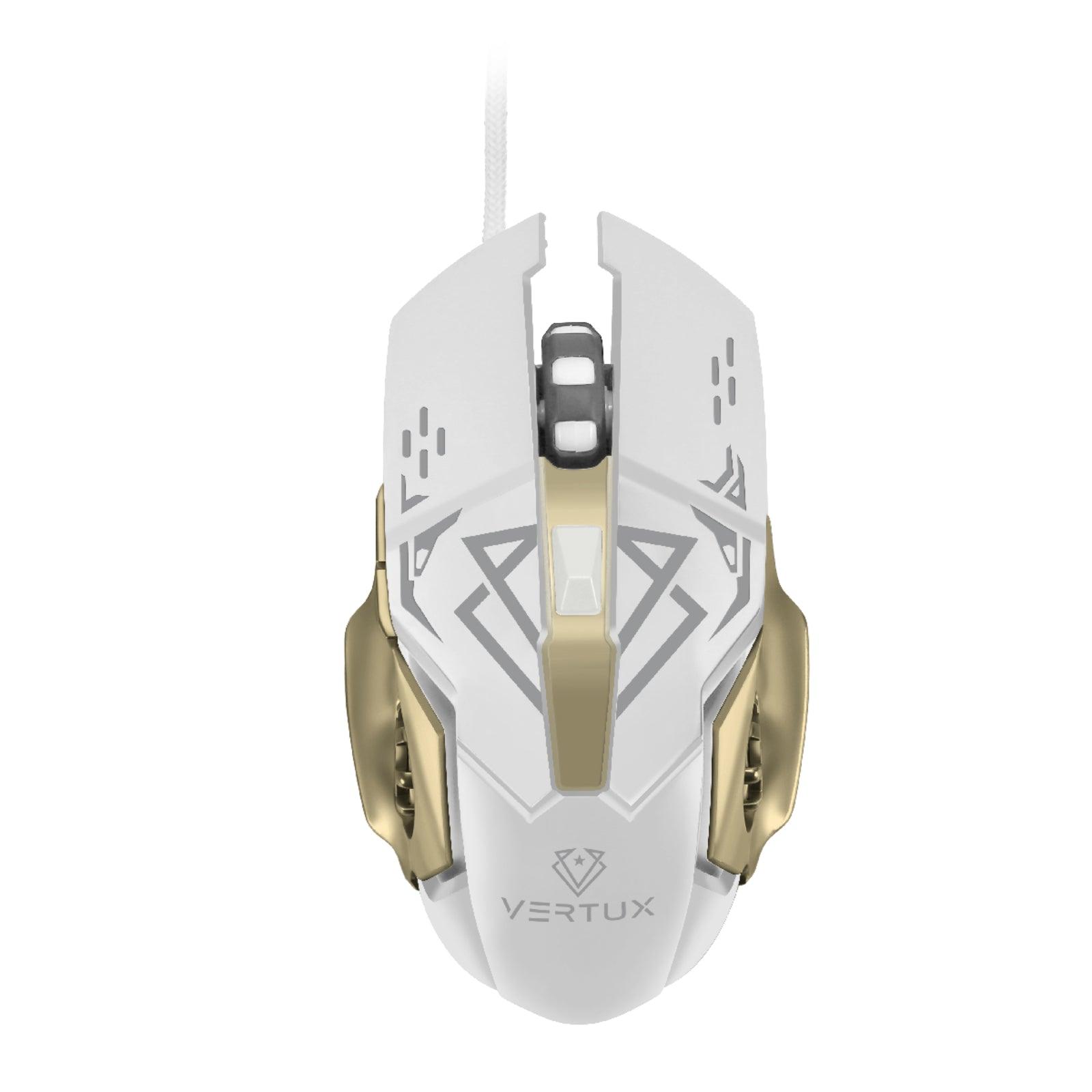 VERTUX DRAGO PRECISION TRACKING ERGONOMIC GAMING MOUSE WHITE GREY - DataBlitz