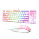 Onikuma G26 + CW916 RGB Wired Keyboard Mouse Set (White + Pink) - DataBlitz