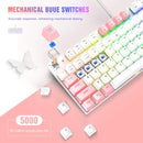 Onikuma G26 + CW916 RGB Wired Keyboard Mouse Set (White + Pink) - DataBlitz