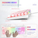 Onikuma G26 + CW916 RGB Wired Keyboard Mouse Set (White + Pink) - DataBlitz