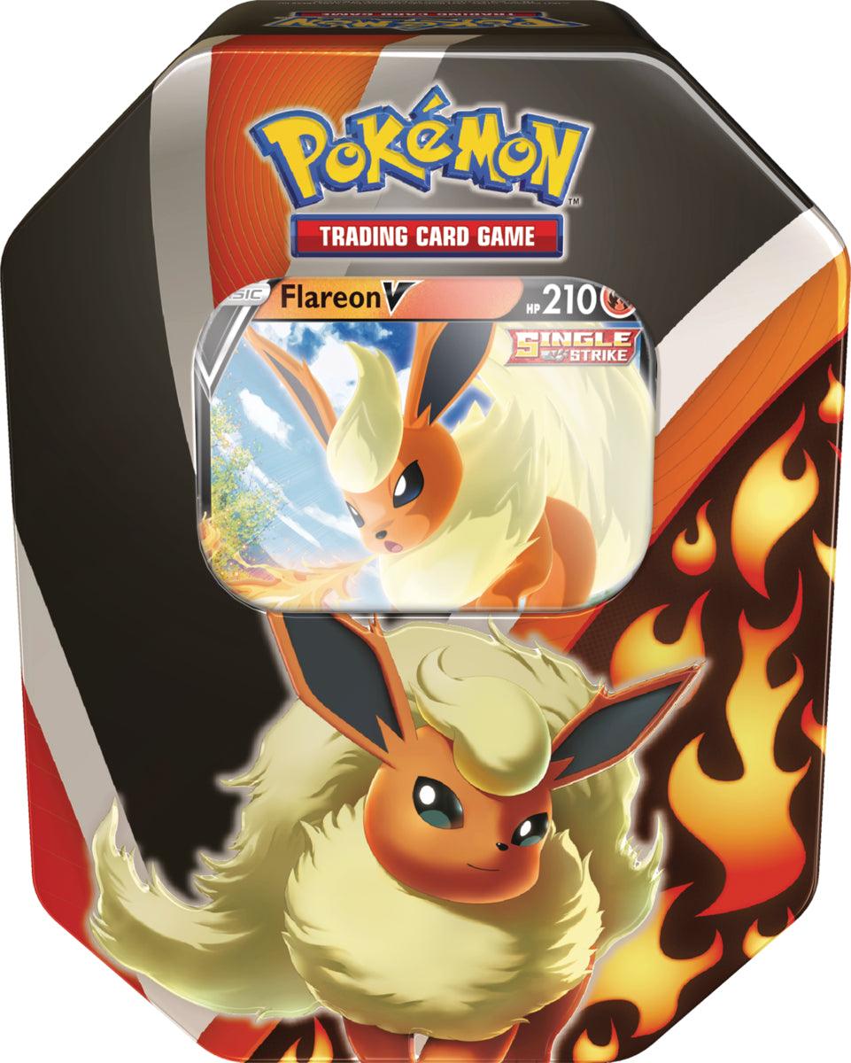 POKEMON TRADING CARD GAME SWORD & SHIELD EEVEE EVOLUTIONS TIN FALL 2021 FLAREON V SINGLE STRIKE (210-80905) - DataBlitz