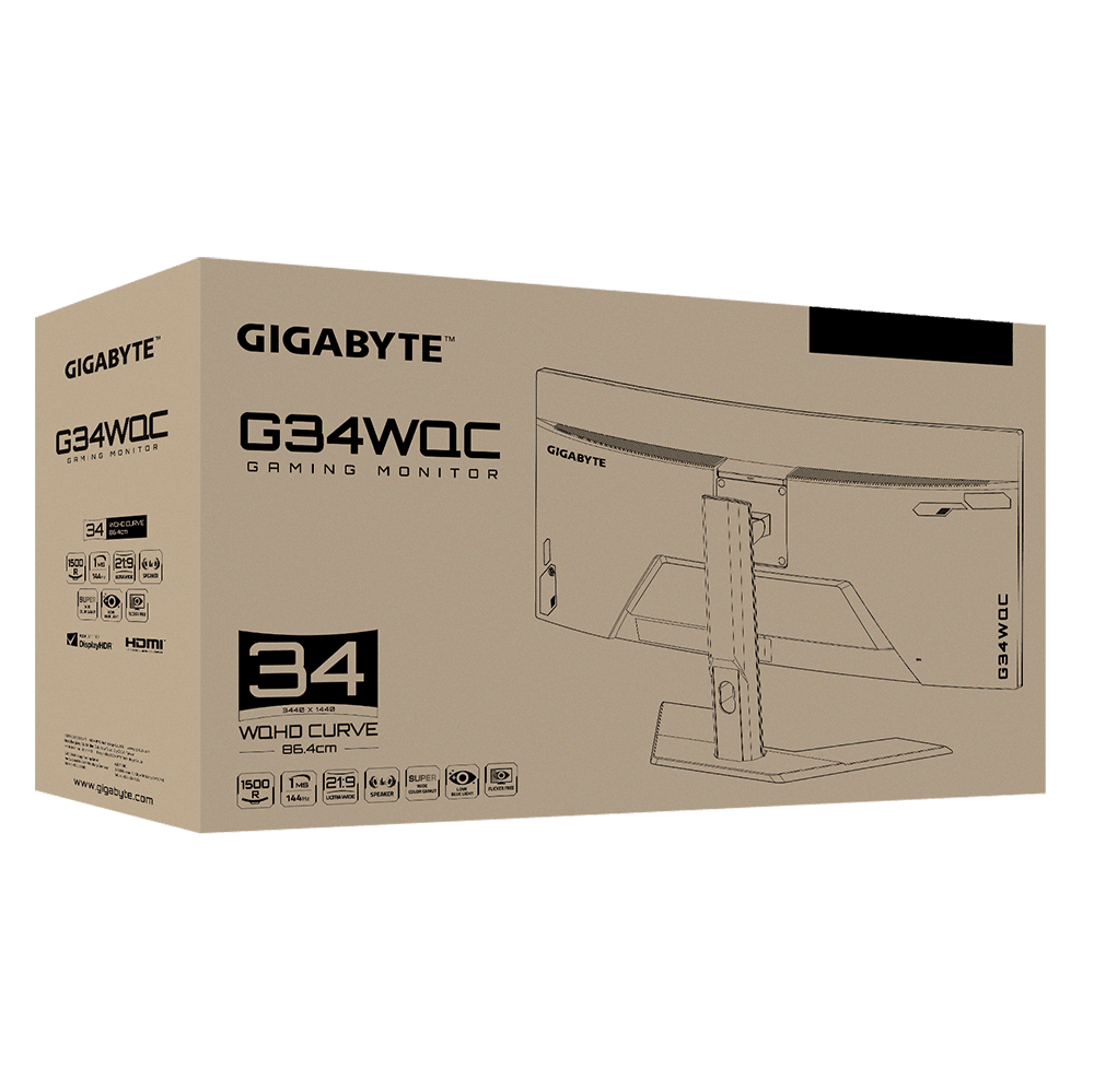 GIGABYTE GP-G34WQC-A-AP 144HZ 34" WQHD CURVED GAMING MONITOR - DataBlitz