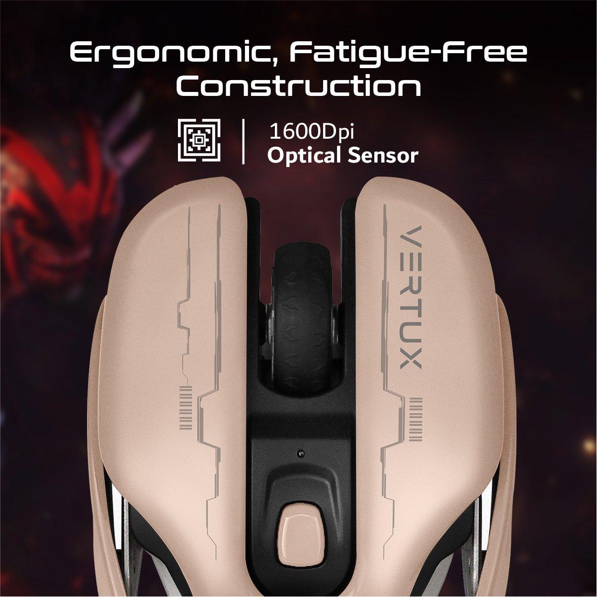 VERTUX GLIDER HIGH PERFORMANCE ERGONOMIC WIRELESS GAMING MOUSE (PINK) - DataBlitz