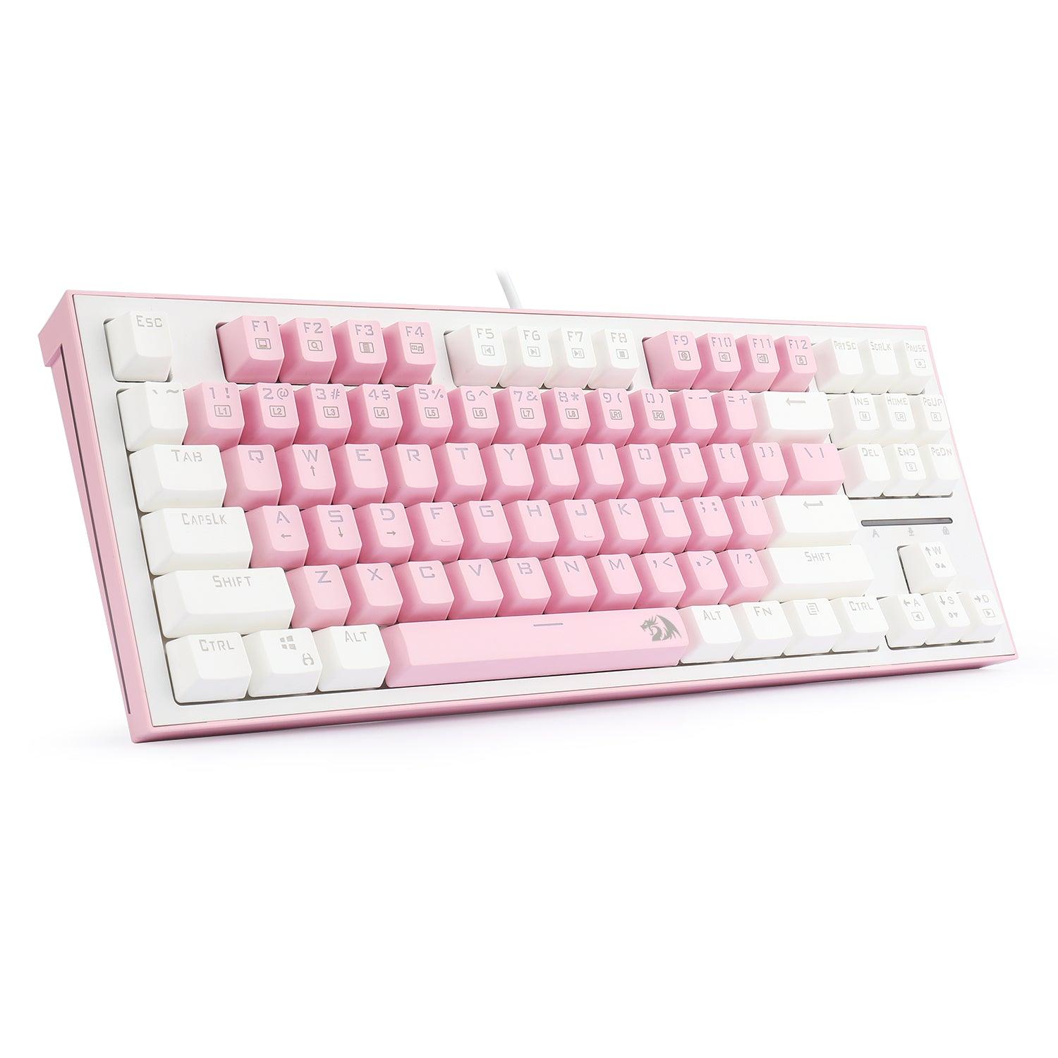 REDRAGON BES PINK WHITE MECHANICAL GAMING KEYBOARD (BLUE SWITCH) (K611-P1B) - DataBlitz