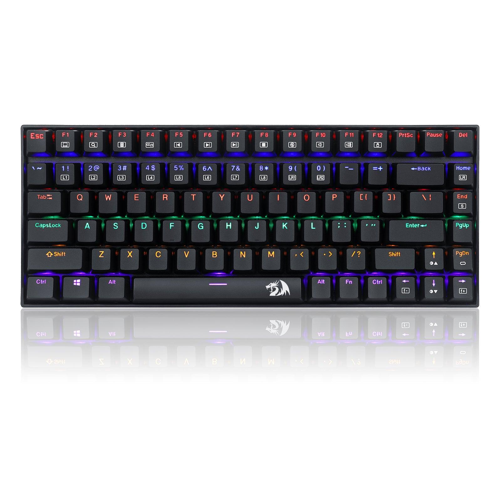 Redragon Phantom 84-Key Rainbow Backlit Mechanical Keyboard (Dust-Proof Blue Switch) (K629-KB) - DataBlitz