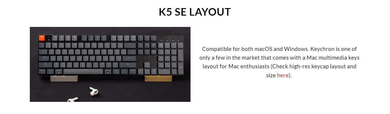 Keychron K5 SE Wireless Mechanical Hot-Swappable Optical White Backlight Keyboard (Red Switch) (K5SED1) - DataBlitz