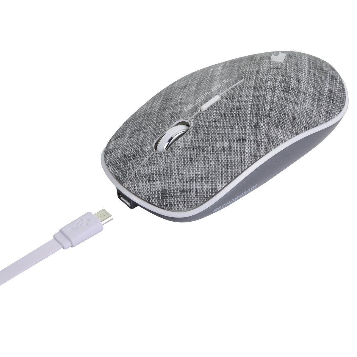 ELEPHANT 2.4G RECHARGEABLE WIRELESS MOUSE (ELE-M524-GREY) - DataBlitz