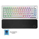 COOLER MASTER CK721 65% HYBRID WIRELESS MECHANICAL KEYBOARD WHITE (BLUE SWITCH CLICKY) - DataBlitz