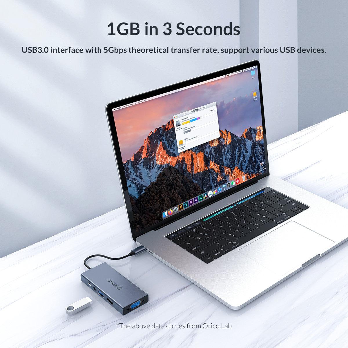 ORICO USB-C 5-In-1 Multifunctional Adapter (Grey) (MC-U501P) - DataBlitz