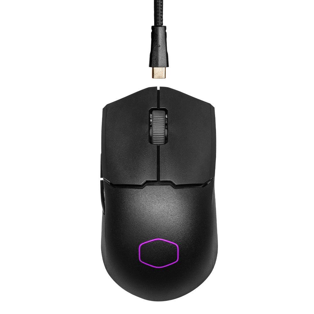 Cooler Master MM712 Wireless Lightweight Gaming Mouse With Ultraweave Cable PTFE Feet & RGB Accents (Matte Black) - DataBlitz