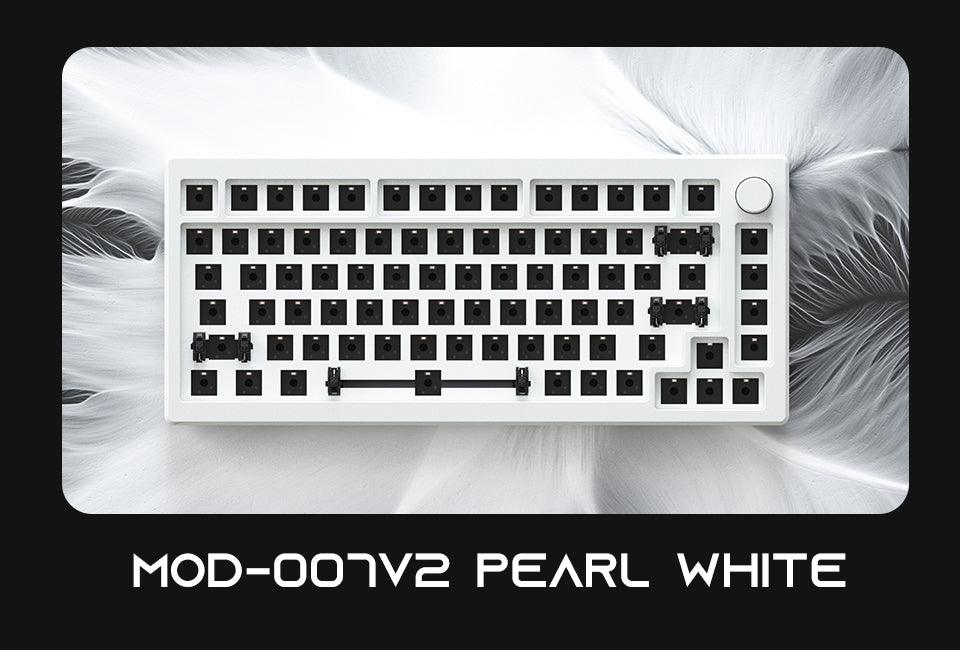 AKKO MOD007 V2 RGB Hot-Swappable Mechanical Keyboard DIY Kit With Gasket Mount Structure (Pearl White) - DataBlitz