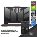 ASUS TUF A15 FA507RC-HN022W GAMING LAPTOP (MECHA GRAY) | 15.6” FHD | RYZEN 7 6800H | 8GB DDR5 | 512GB SSD | RTX 3050 | WIN11 + TUF GAMING BACKPACK - DataBlitz