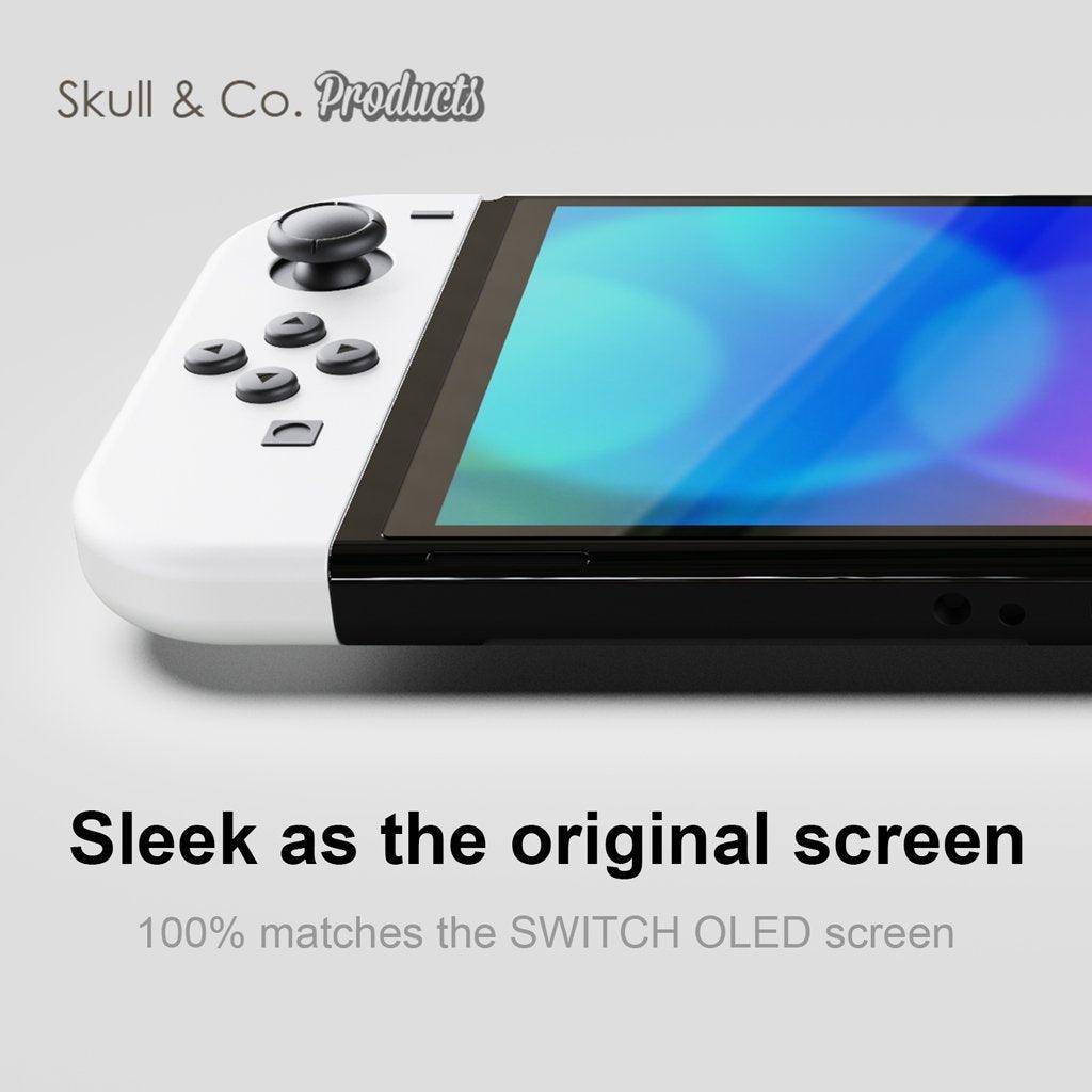 SKULL & CO. NSW TEMPERED GLASS SCREEN PROTECTOR 9H HARDNESS/2.5D EDGE (2 PACK) FOR N-SWITCH OLED MODEL (NSOLE2) - DataBlitz