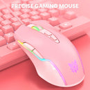 Onikuma CW905 6400 DPI Wired Gaming Mouse 7 Buttons Design RGB (Pink) - DataBlitz