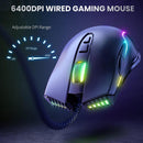 Onikuma CW905 6400 DPI Wired Gaming Mouse 7 Buttons Design RGB (Black) - DataBlitz