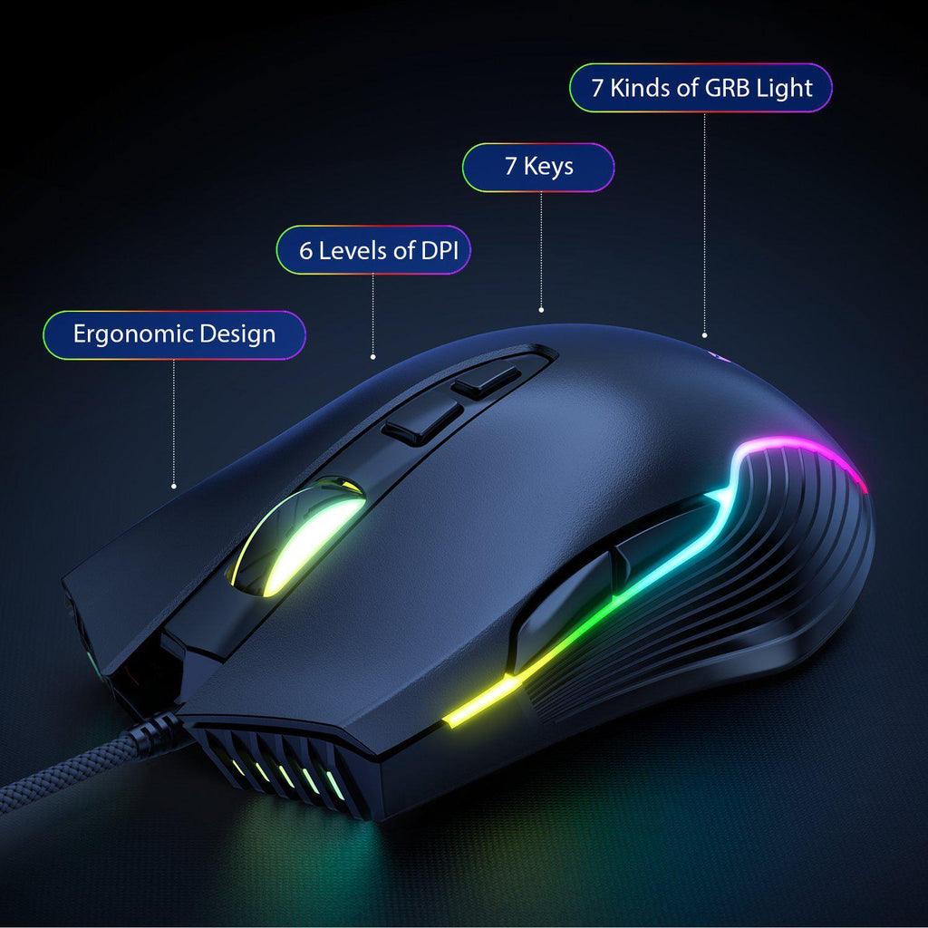 Onikuma G26 + CW905 Wired Mechanical Keyboard Mouse Set (Black) - DataBlitz