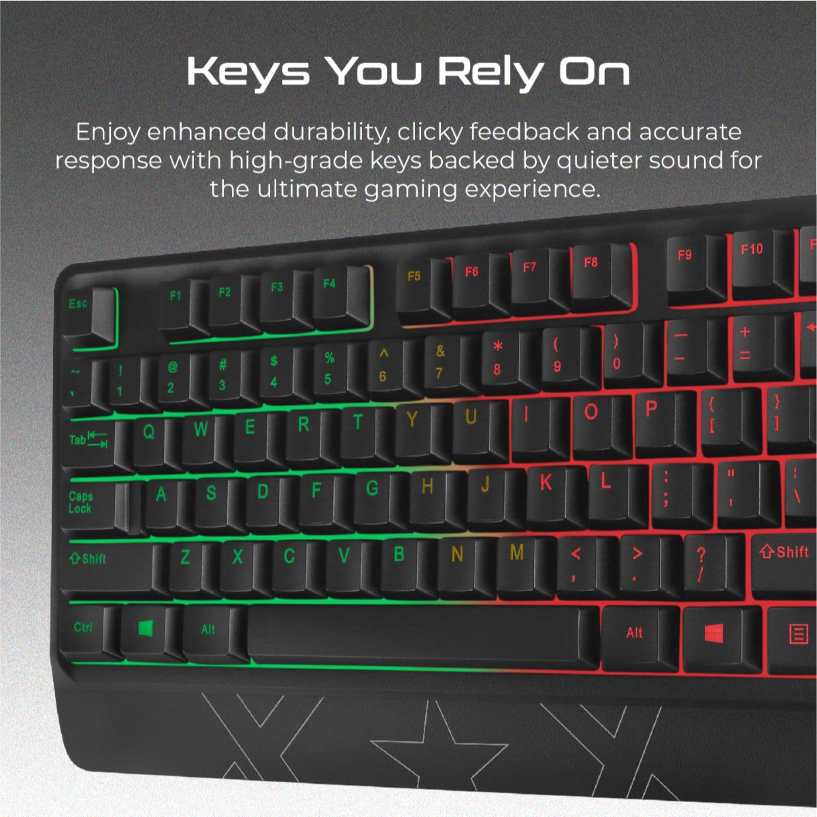 VERTUX ORION RAINBOW LED BACKLIT WIRED GAMING KEYBOARD & MOUSE (EN) - DataBlitz