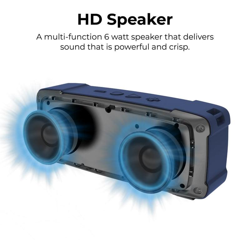 PROMATE Outbeat High Fidelity Rugged Wireless Speaker (Blue) - DataBlitz