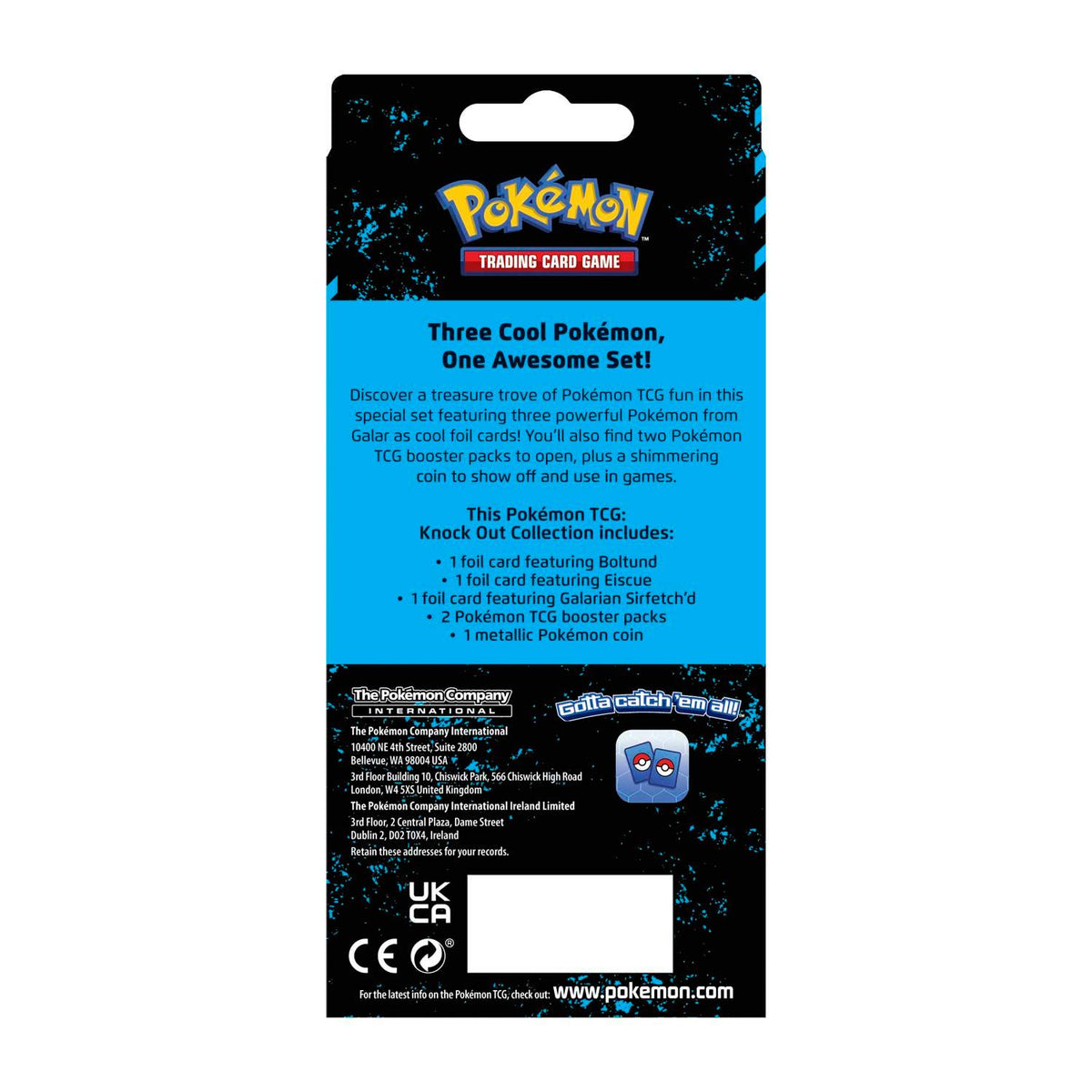 Pokemon Trading Card Game Knock Out Collection (Boltund/Eiscue/Sirfetchd) (290-80390) - DataBlitz