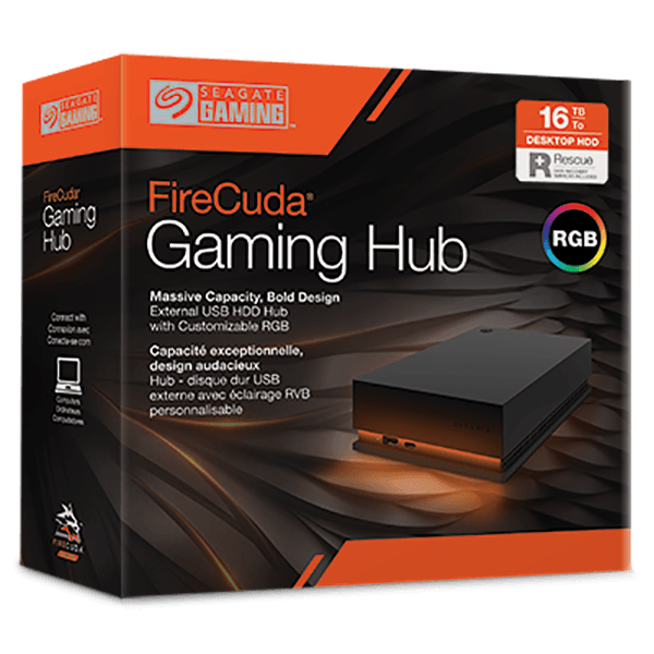 SEAGATE FIRECUDA 16TB USB3.2 GEN 1 3.5" GAMING HUB EXTERNAL HARD DRIVE W/ RAZER CHROMA RGB (STKK16000400) - DataBlitz