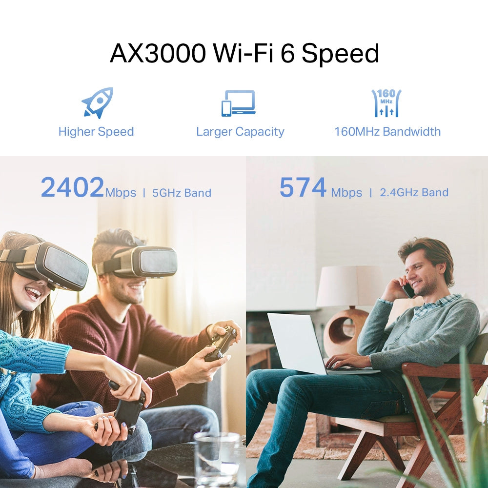 TP-Link AX3000 Dual Band WiFi-6 Range Extender (RE705X)
