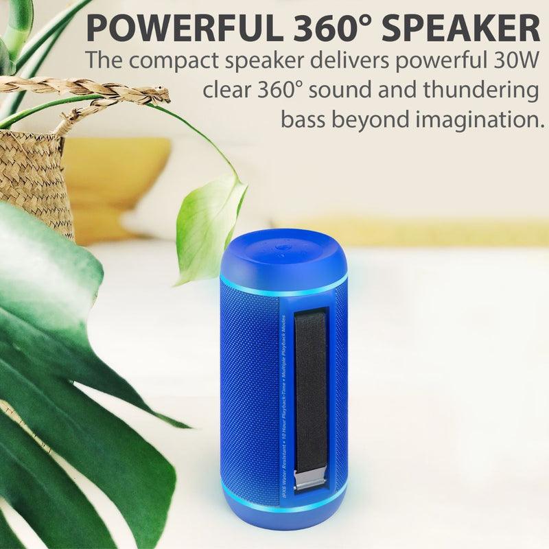 PROMATE Silox-Pro 30W High Definition TWS Speaker With Led Light Show (Blue) - DataBlitz