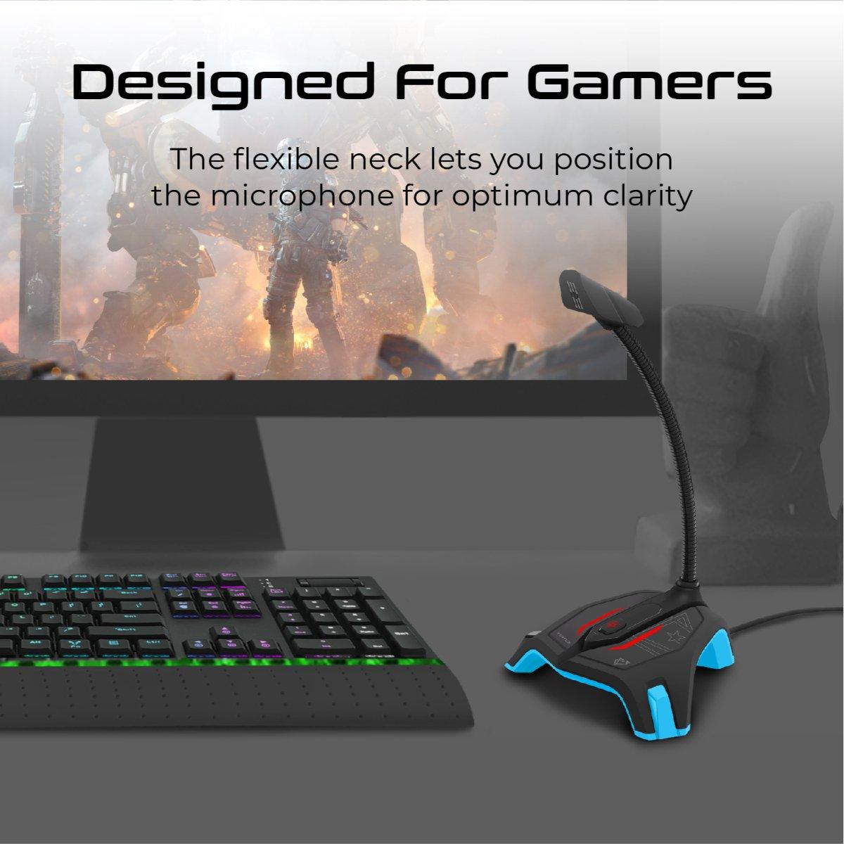 VERTUX STREAMER-2 OMNI-DIRECTIONAL GAMING MICROPHONE BLUE - DataBlitz