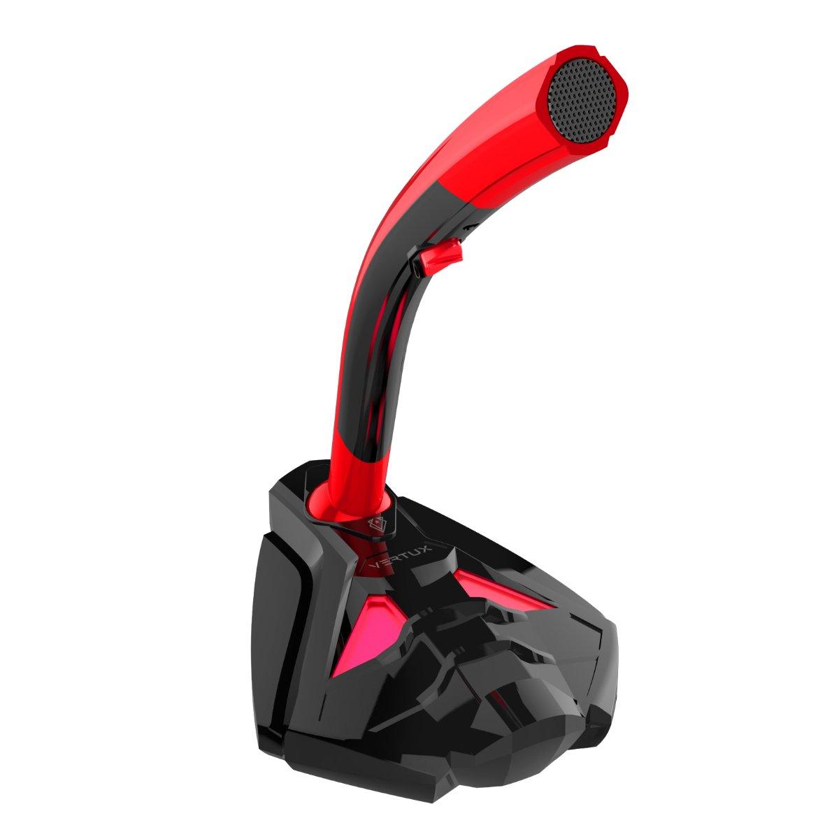 VERTUX STREAMER-4 UNIVERSAL DIGITAL 3.5MM DESKTOP GAMING MICROPHONE RED - DataBlitz