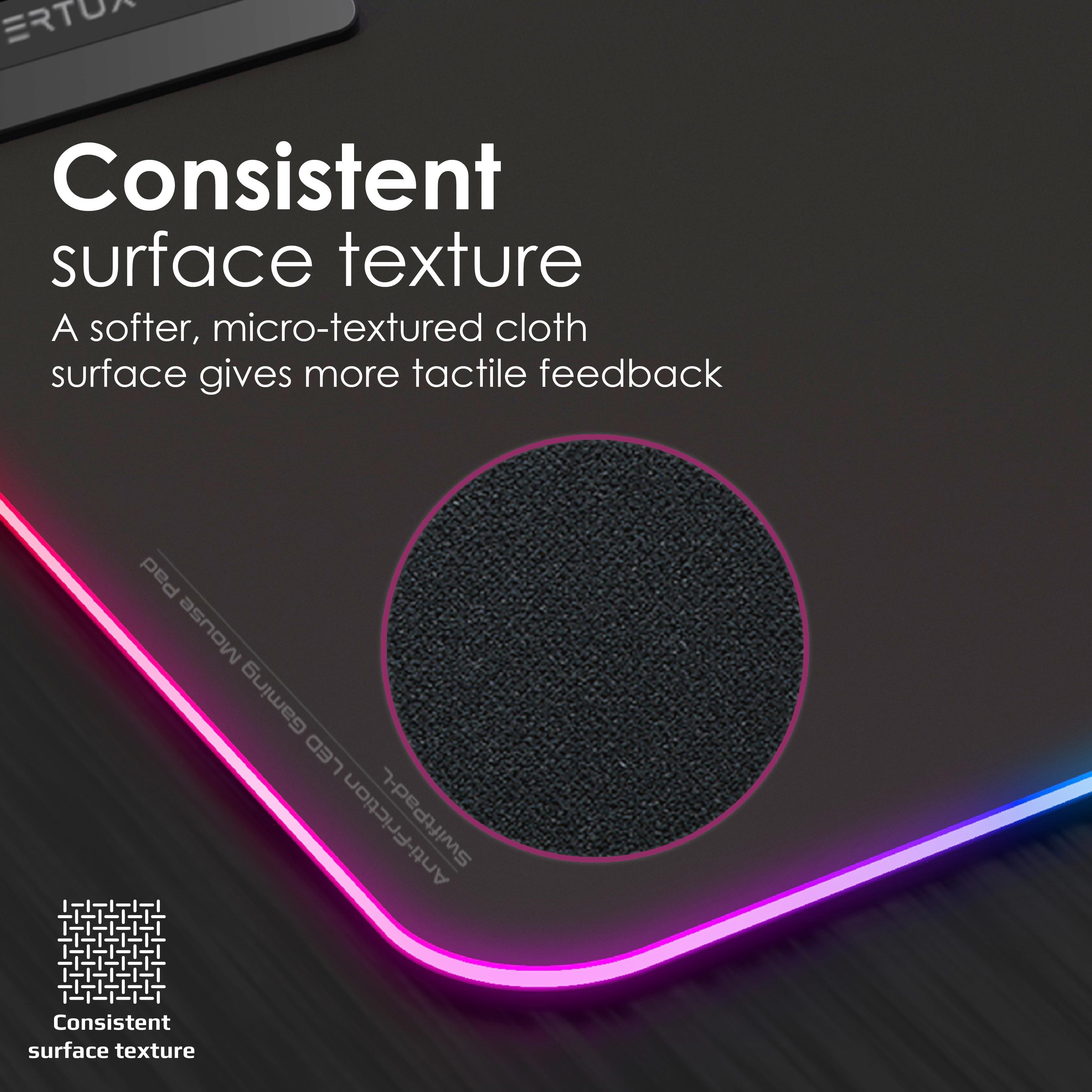 VERTUX SWIFTPAD-L GAMEIMMERSION SMOOTH SCROLLING RGB LED GAMING MOUSE PAD BLACK - DataBlitz