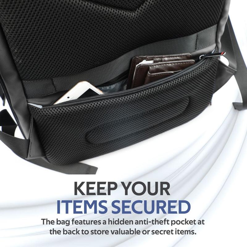 PROMATE Trekpack-BP 17.3” Professional Slim Laptop Backpack With Anti-Theft Handy Pocket (Black) - DataBlitz