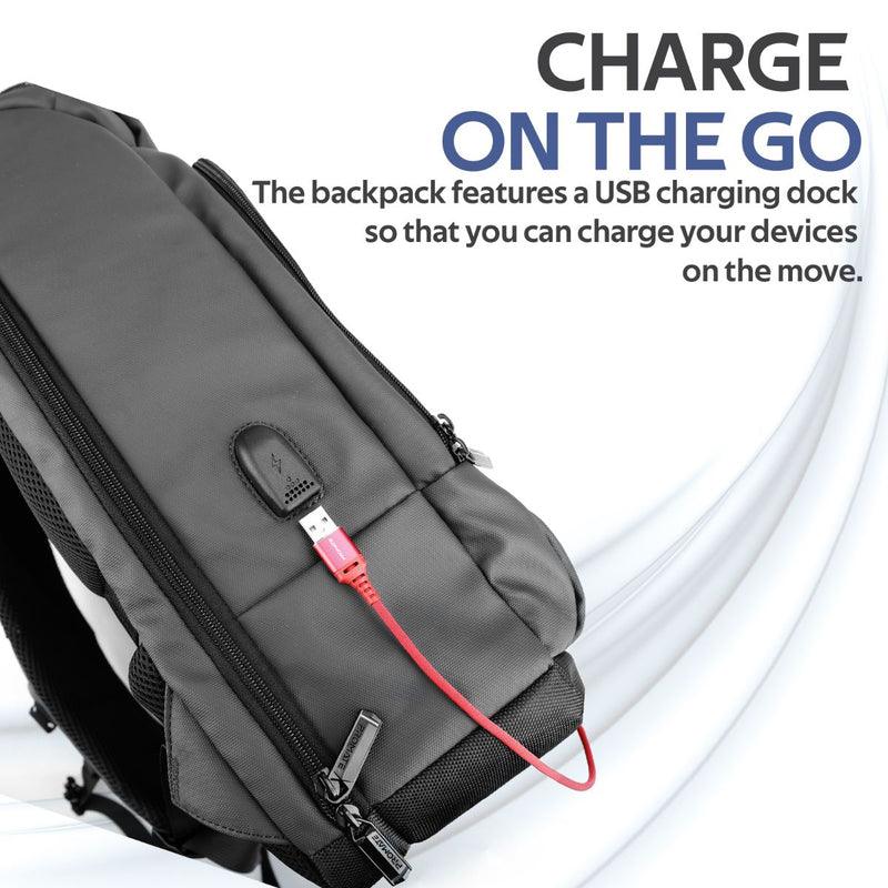 PROMATE Trekpack-BP 17.3” Professional Slim Laptop Backpack With Anti-Theft Handy Pocket (Black) - DataBlitz
