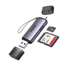 UGREEN USB-C/USB-A TO TF/SD 3.0 Card Reader With USB Power (Gray) (CM185/50706) - DataBlitz
