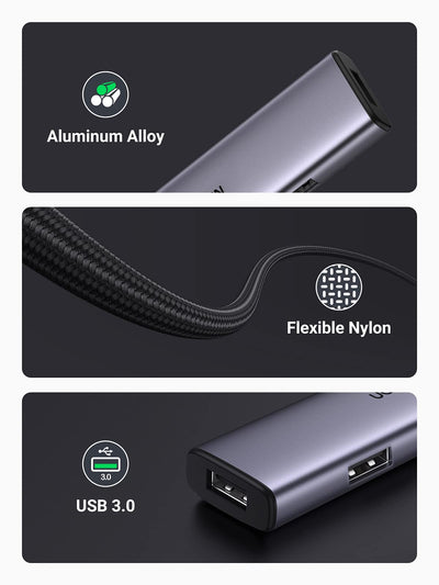 UGREEN USB-C TO 4 USB 3.0 Hub (Grey) (CM473/20841)