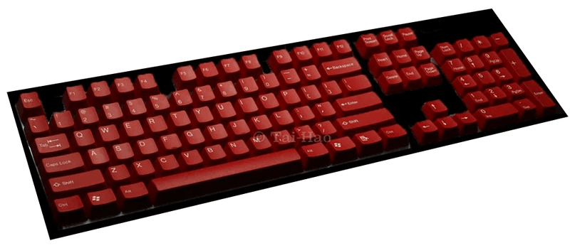 TAIHAO DOUBLE SHOT ABS KEYCAPS SET FOR CHERRY MX SWITCH (104-KEYS) (RED) (C01RD101) - DataBlitz