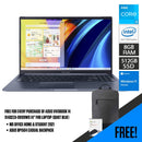 ASUS Vivobook 14 X1402ZA-EB109WS Laptop (Quiet Blue) | 14" FHD |  i3-1220P | 8GB RAM DDR4 | 512 GB SSD | UHD Graphics | Windows 11 Home | MS Office Home & Student 2021 | ASUS BP1504 Casual Backpack - DataBlitz