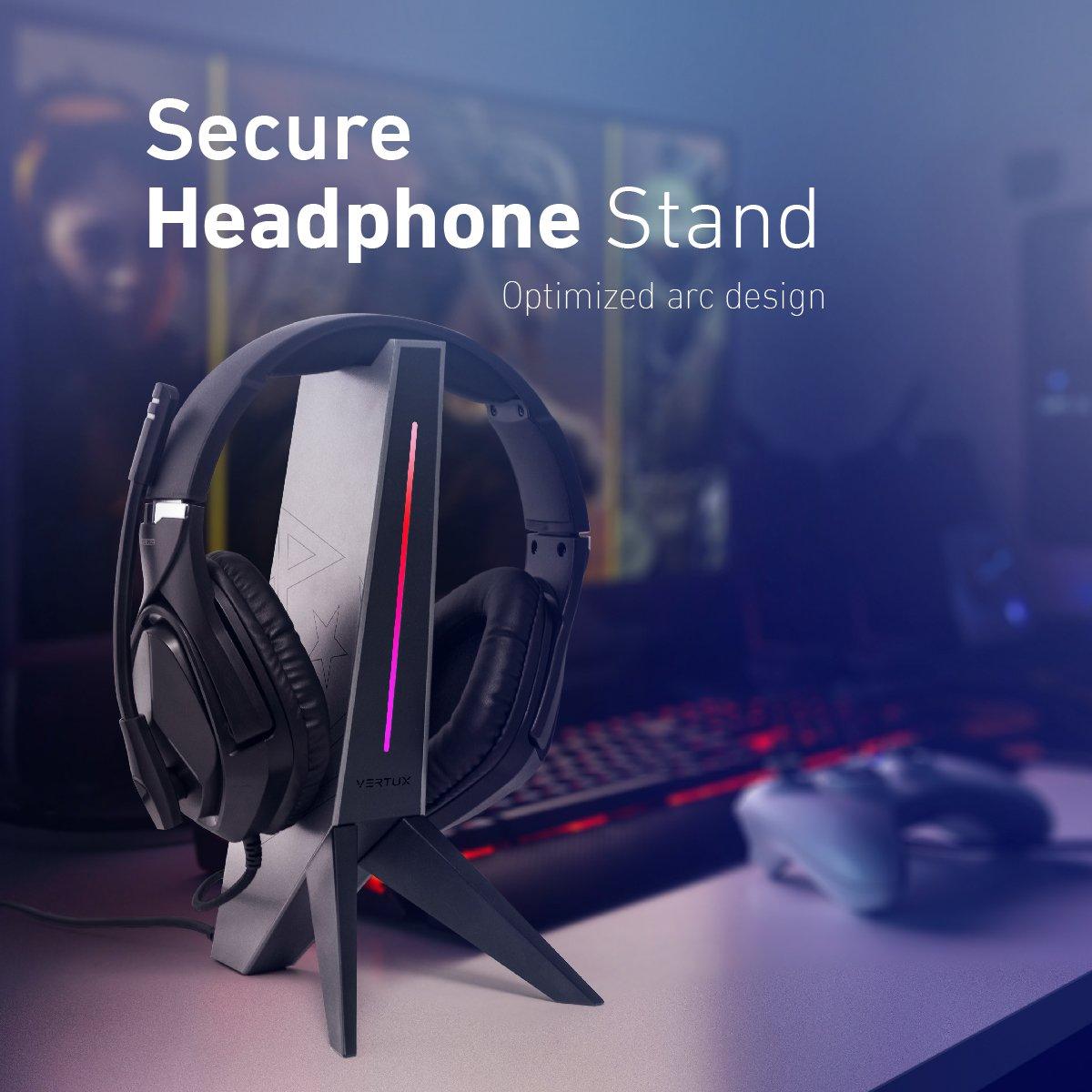 VERTUX ZULU 4-IN-1 INTEGRATED GAMING HEADSET STAND BLACK - DataBlitz