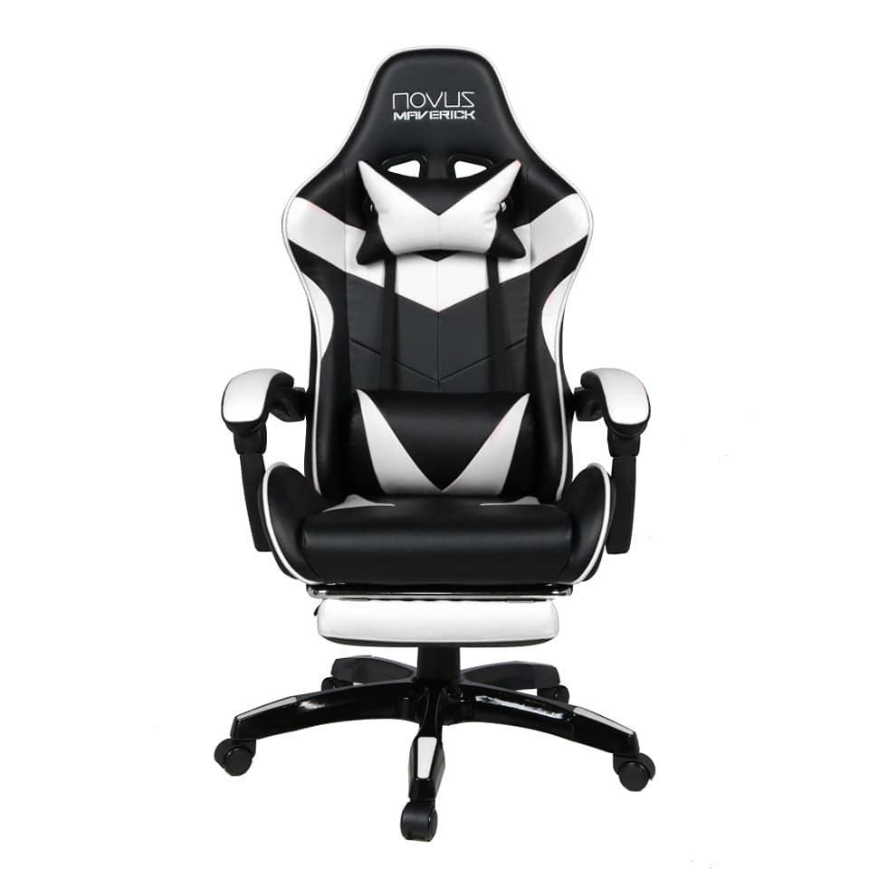 NOVUS MAVERICK CGW-501 GAMING CHAIR (BLACK/WHITE)