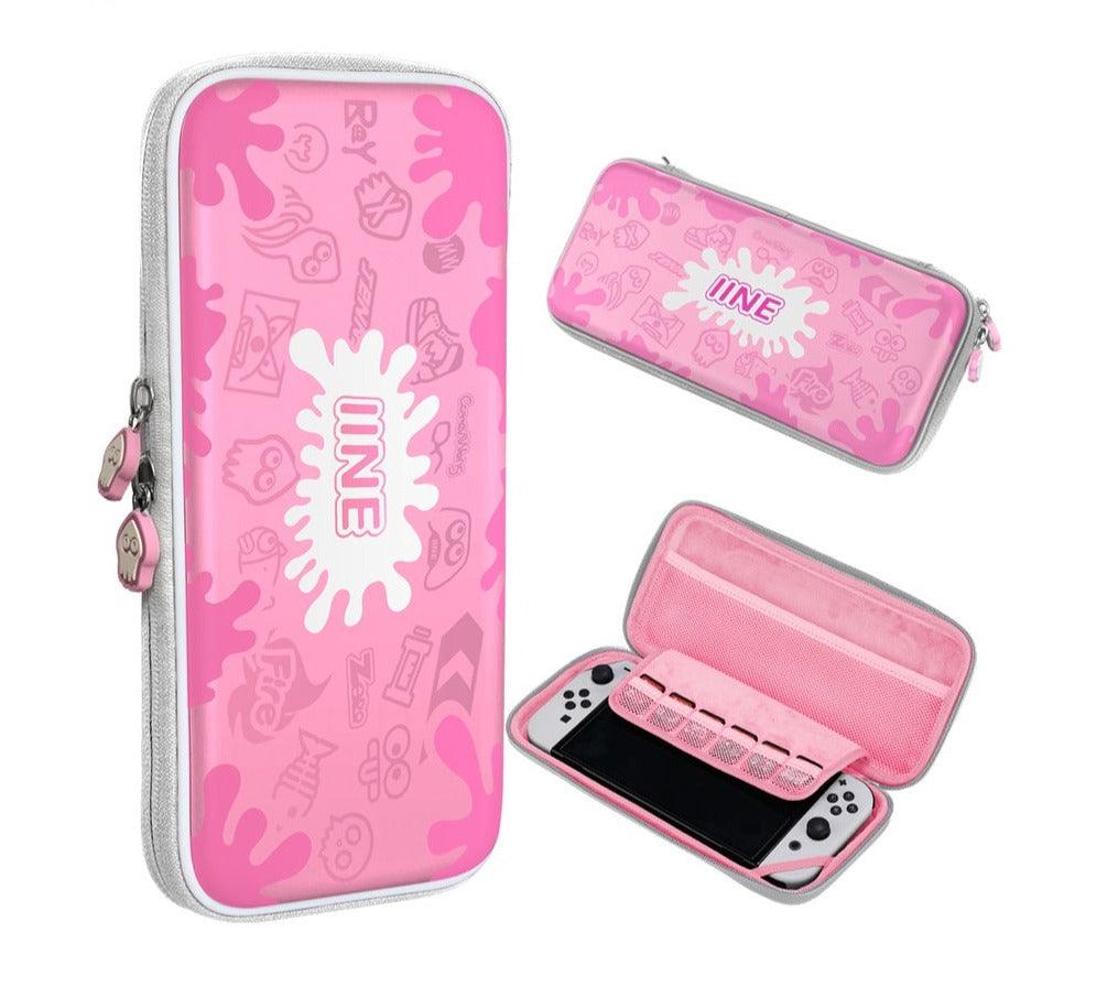 NSW IINE Storage Bag For N-Switch / N-Switch OLED (Splatoon 3 Pink/White) (L712) - DataBlitz