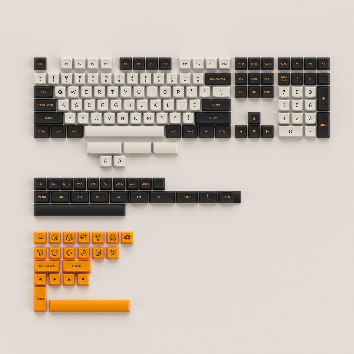 AKKO CARBON RETRO PBT KEYCAPS SET ASA LOW PROFILE 155 KEYS - DataBlitz