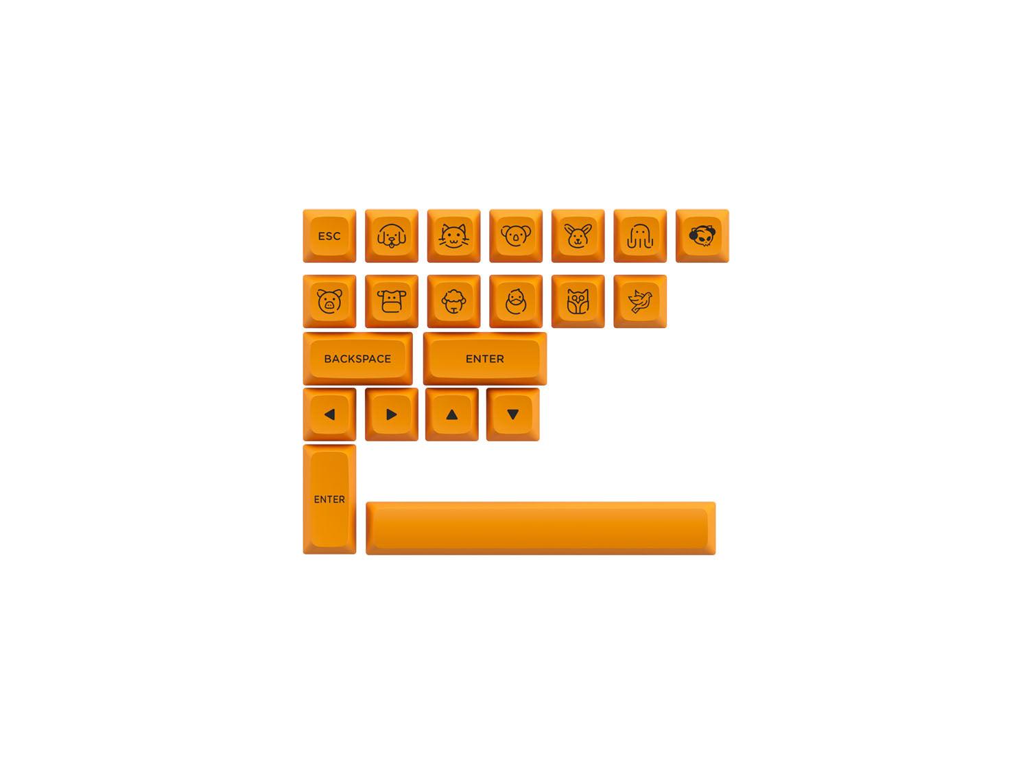 AKKO CARBON RETRO PBT KEYCAPS SET ASA LOW PROFILE 155 KEYS - DataBlitz
