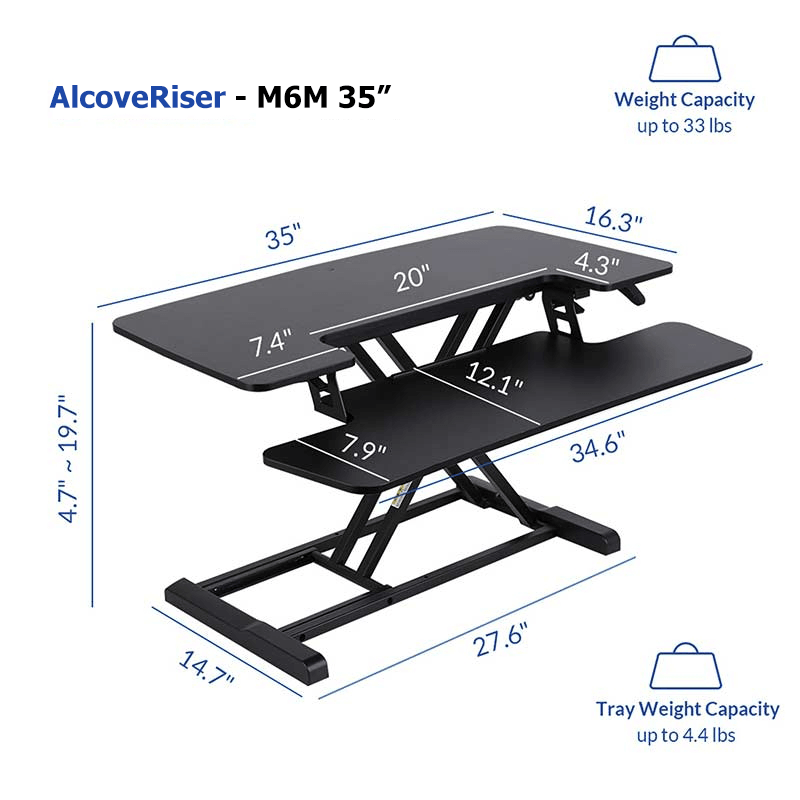FLEXISPOT STANDING DESK CONVERTER 35-INCHES (M6M-BLACK) - DataBlitz