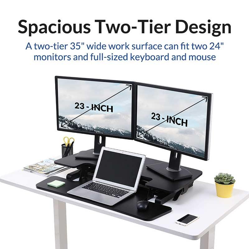 FLEXISPOT STANDING DESK CONVERTER 35-INCHES (M6M-BLACK) - DataBlitz