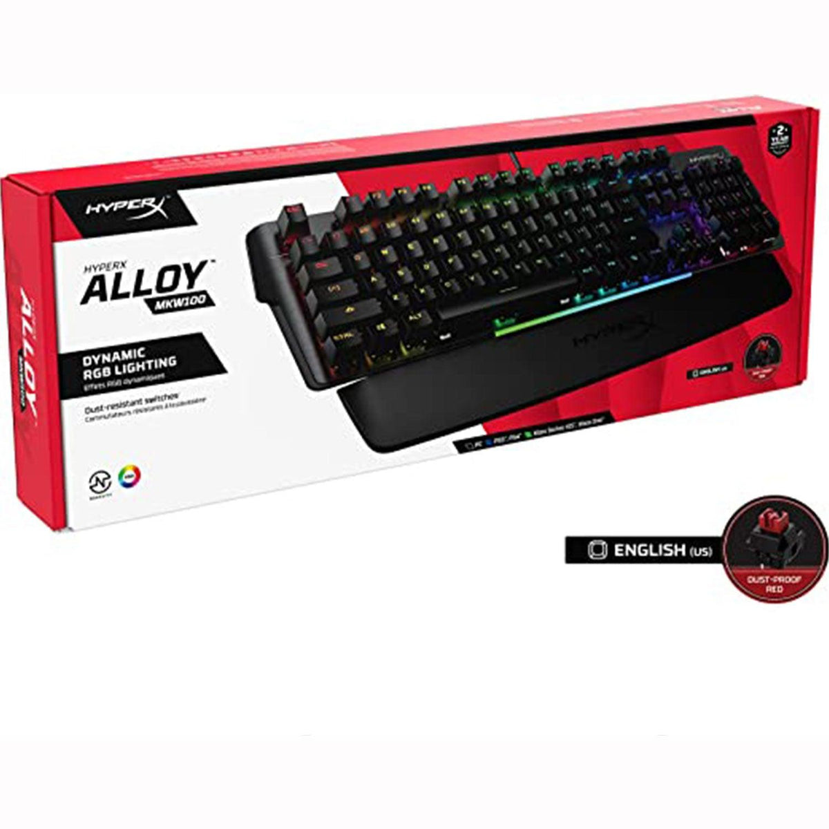 KINGSTON HYPERX Alloy MKW100 RGB Mechanical Gaming Keyboard (Red Linear Switch) - DataBlitz