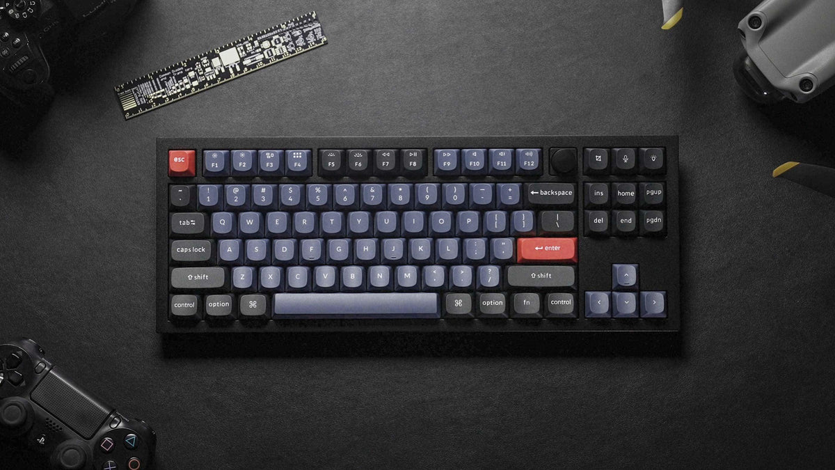 Keychron Q3 QMK Custom Mechanical Fully Assembled Carbon Black Knob Wired Keyboard (Blue Switch) (Q3M2) - DataBlitz
