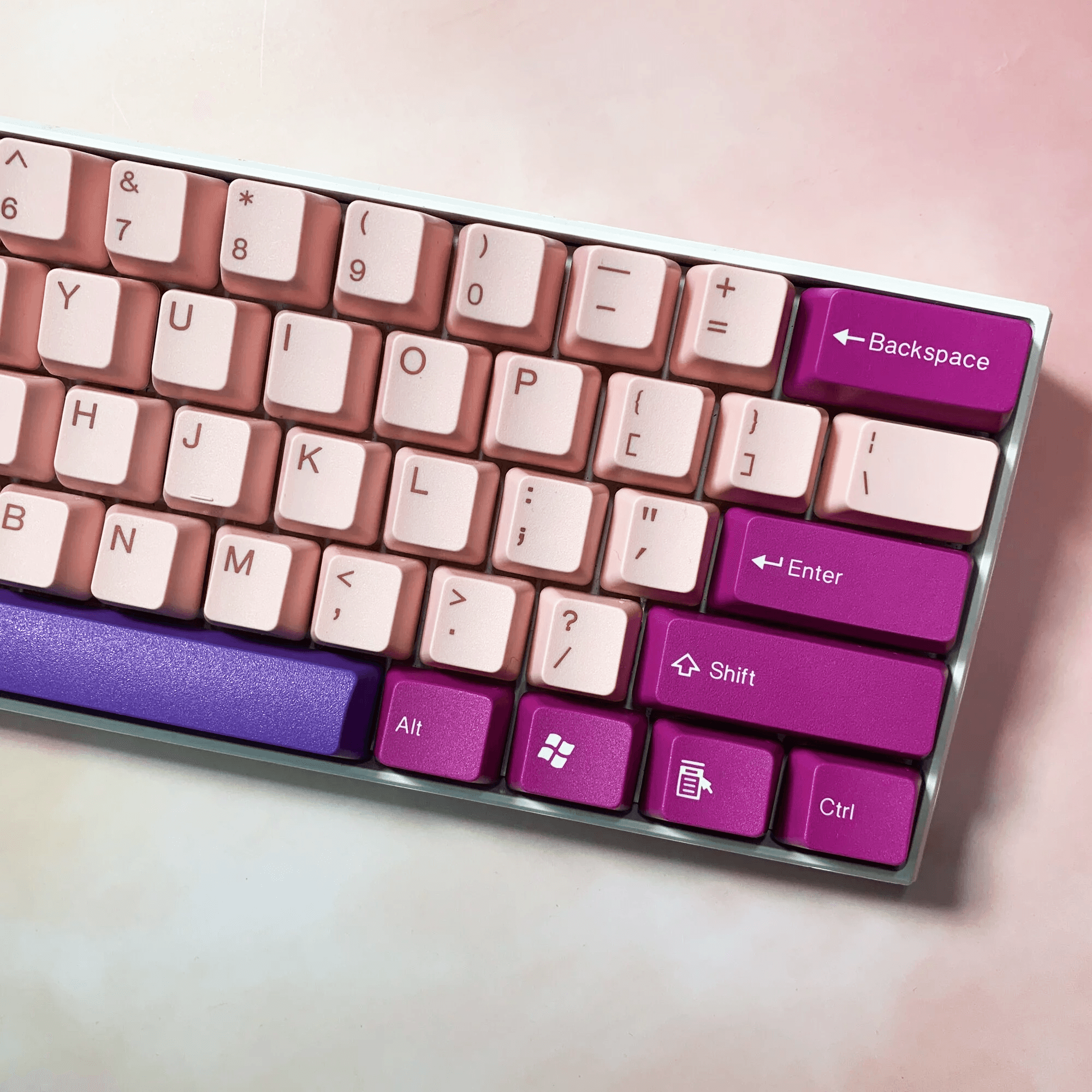 TAIHAO DOUBLE SHOT ABS KEYCAPS SET FOR CHERRY MX SWITCH (104-KEYS) (PINK/RASPBERRY) (C01PK301) - DataBlitz