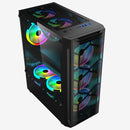Coolman Aurora Gaming Case With 3X120MM RGB Fans (Black)
